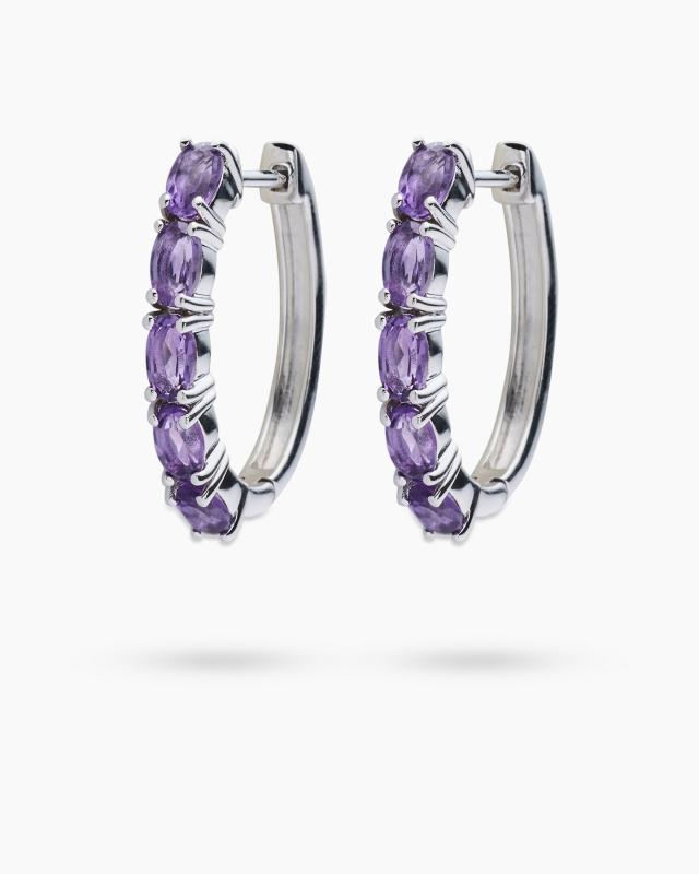 Creolen mit Amethyst