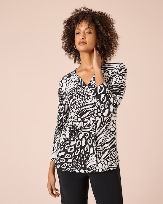 Produktabbildung für Blusenshirt im Animalprint