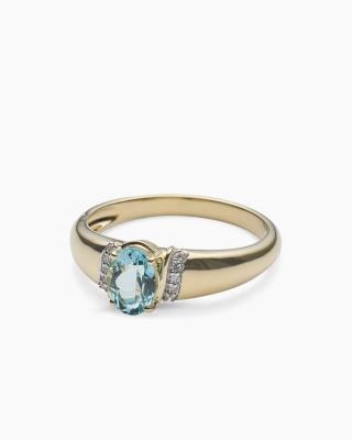 Ring mit Aquamarin & Diamanten