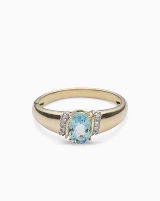 Ring mit Aquamarin & Diamanten