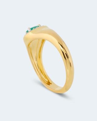 Ring mit Sambia Smaragd und Zirkon