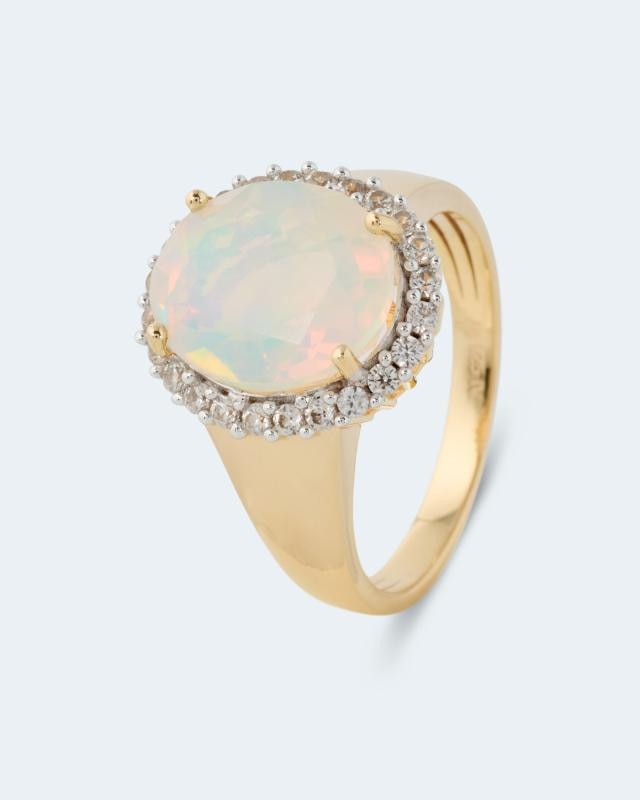 Ring mit Äthiopischem Opal & Zirkon