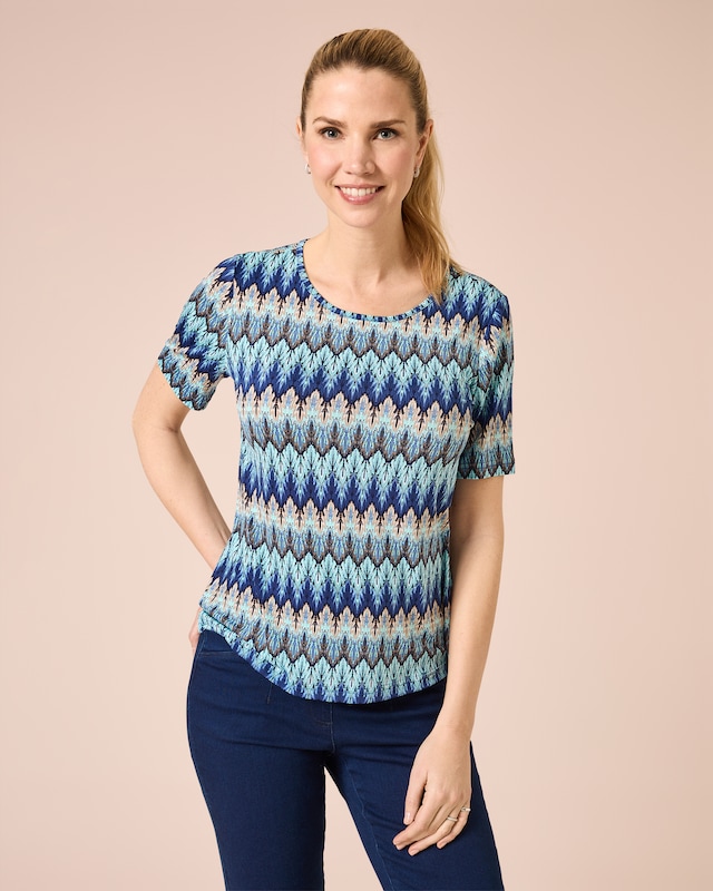 Shirt mit Zick-Zack-Druck