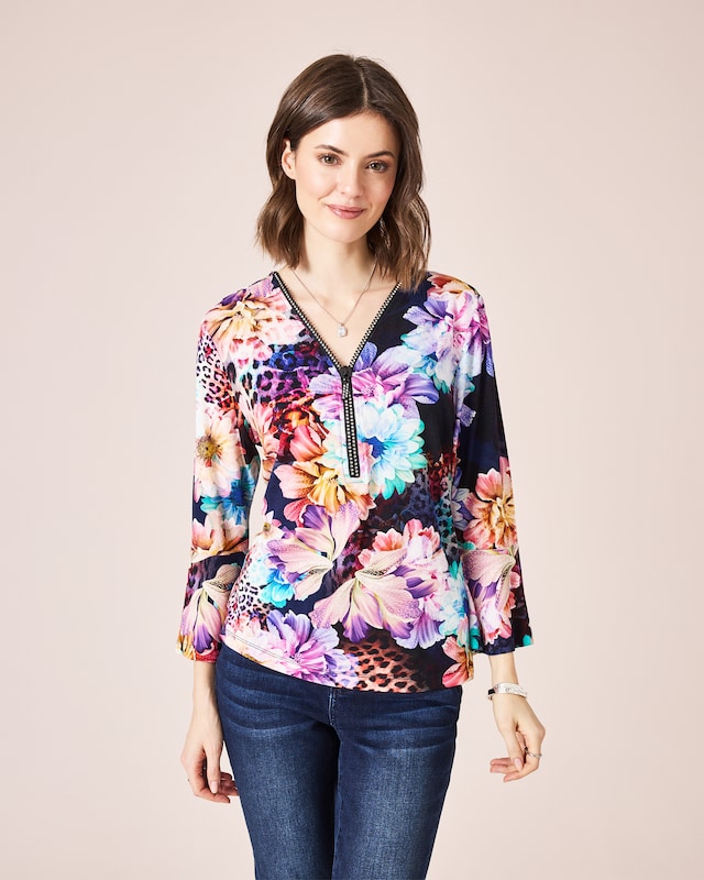 Shirt mit Trompetenärmel