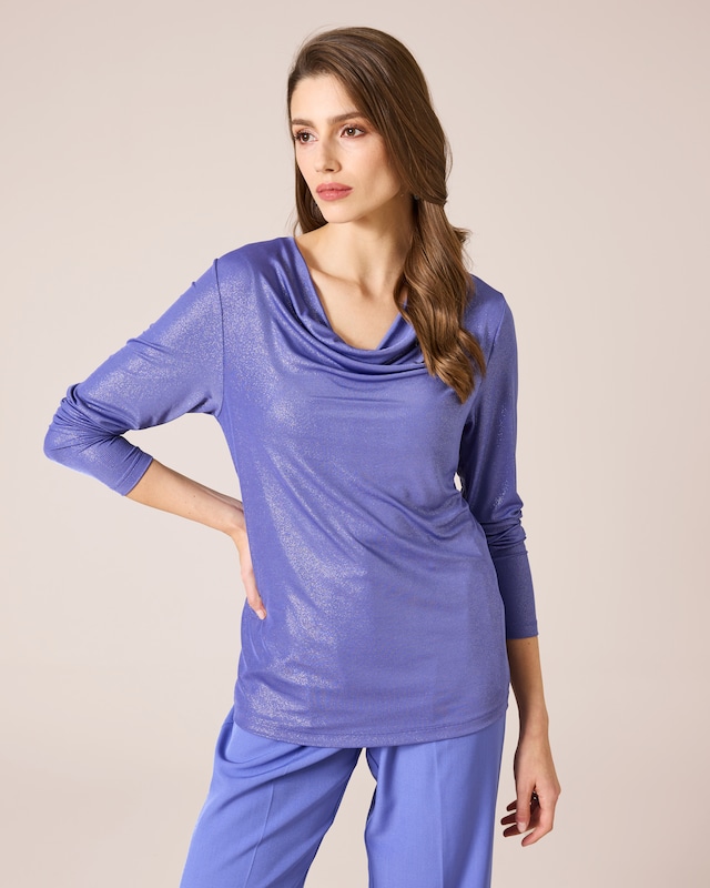 Shirt mit Wasserfallausschnitt