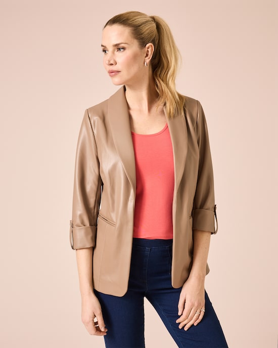 Produktabbildung für Longblazer im Lederlook