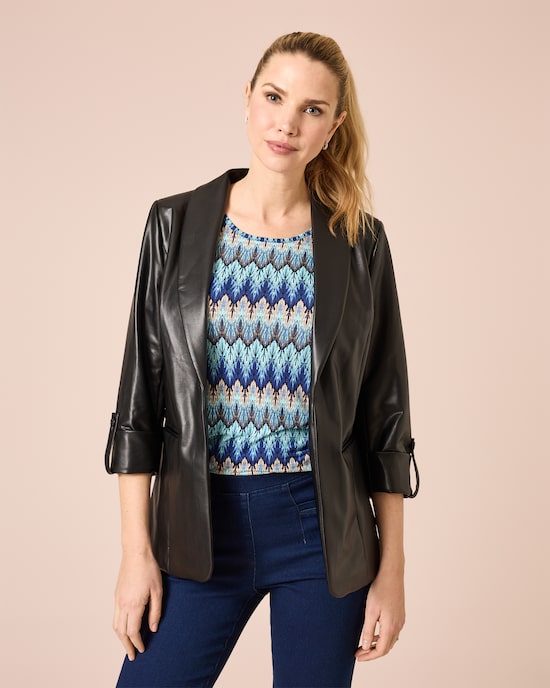 Produktabbildung für Longblazer im Lederlook