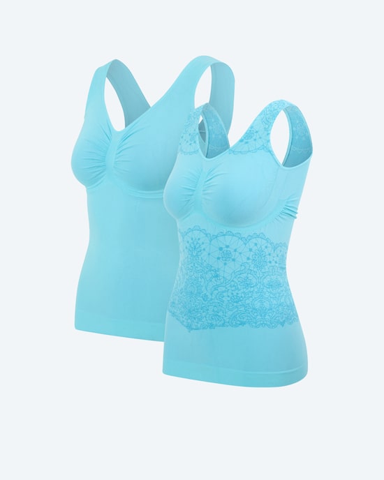 Produktabbildung für Leichttops (uni & Corsagenspitze), Duo