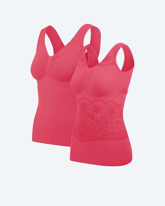 Produktabbildung für Leichttops (uni & Corsagenspitze), Duo