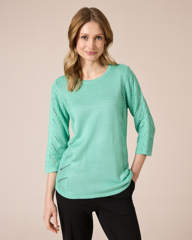 Sommer-Pullover mit Ajour-Muster