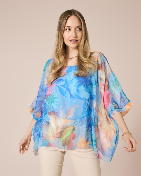 Produktabbildung für Tunika mit bedrucktem Chiffon
