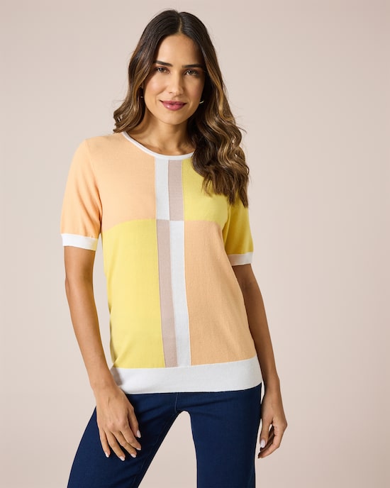 Produktabbildung für Kurzarmpullover aus Italian-Strick