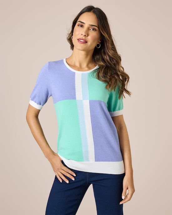 Produktabbildung für Kurzarmpullover aus Italian-Strick