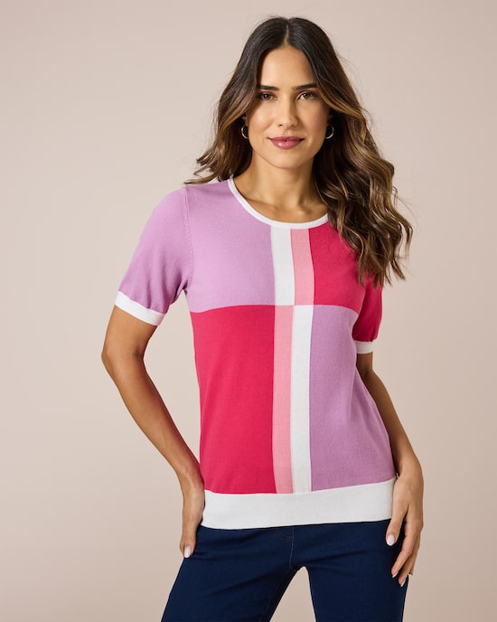 Produktabbildung für Kurzarmpullover aus Italian-Strick
