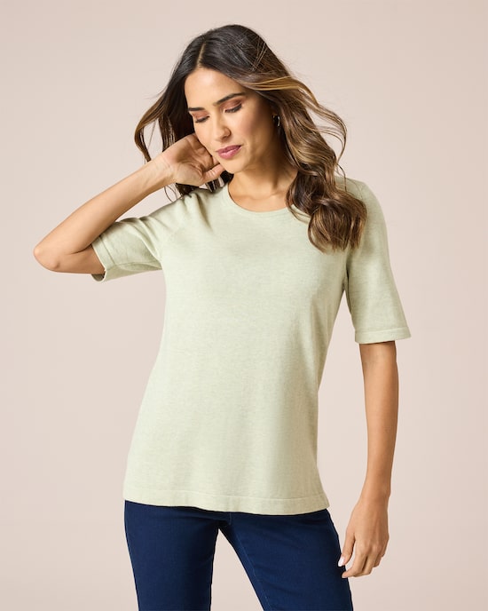 Produktabbildung für Kurzarm-Pullover aus Bio-Baumwolle