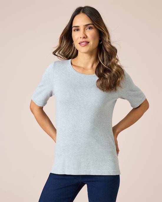 Produktabbildung für Kurzarm-Pullover aus Bio-Baumwolle