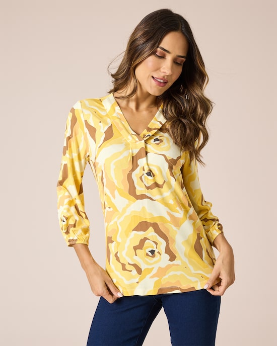 Produktabbildung für Blusen-Shirt mit abstraktem Druck
