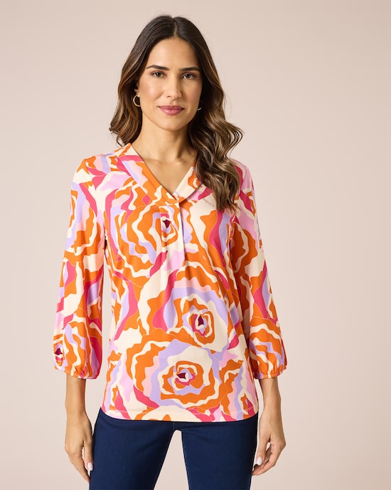 Produktabbildung für Blusen-Shirt mit abstraktem Druck