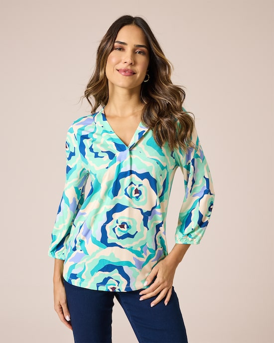 Produktabbildung für Blusen-Shirt mit abstraktem Druck