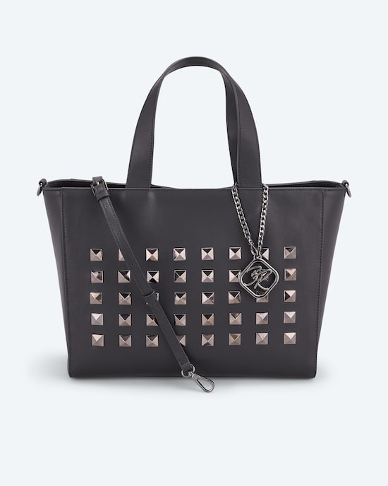 Produktabbildung für Lederhandtasche mit Nieten