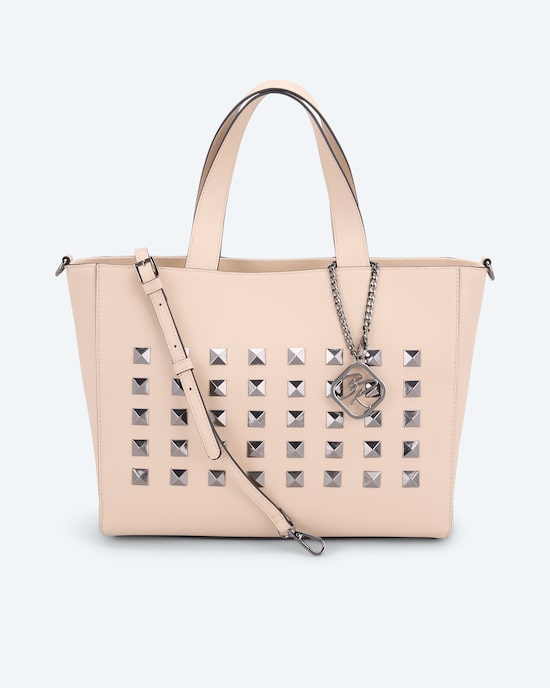 Produktabbildung für Lederhandtasche mit Nieten
