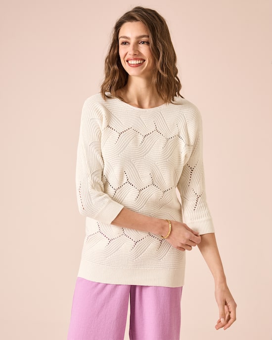 Produktabbildung für Pullover mit Ajour-Muster