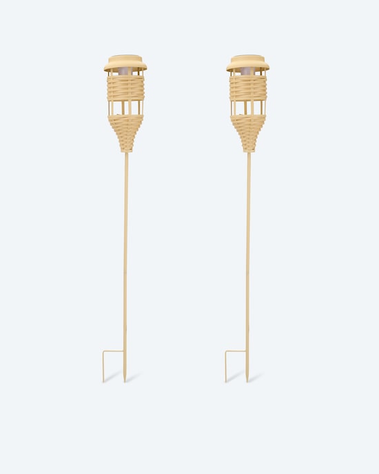 Produktabbildung für Bambus Tiki Solar Gartenfackel 2er-Set