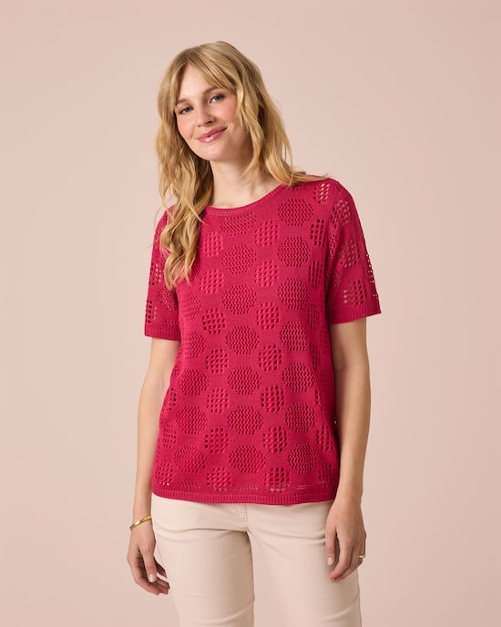 Produktabbildung für Ajourpullover mit Halbarm