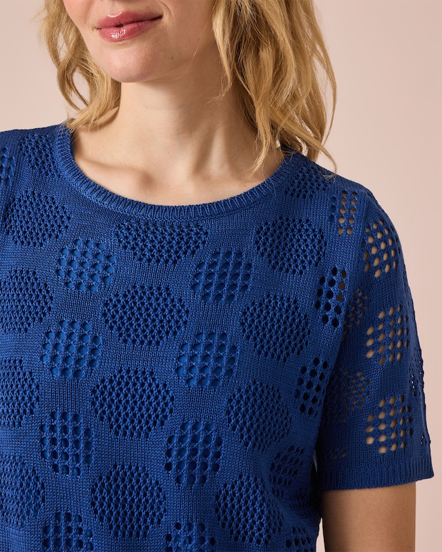 Ajourpullover mit Halbarm