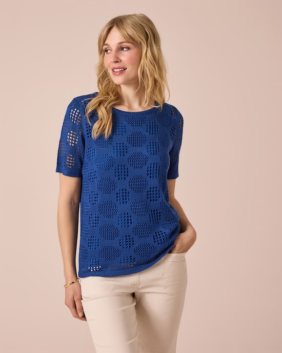 Produktabbildung für Ajourpullover mit Halbarm