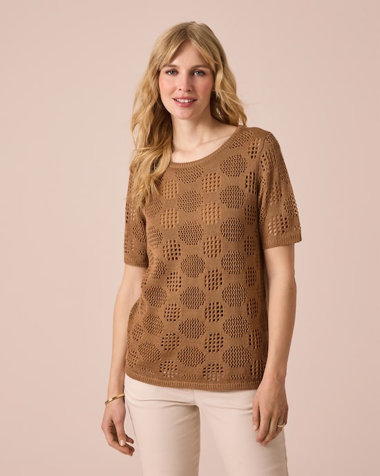 Produktabbildung für Ajourpullover mit Halbarm
