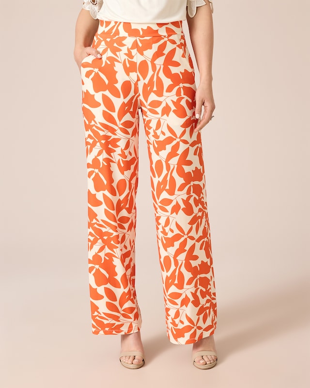 Jerseyhose mit Blätterdruck