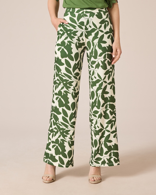 Jerseyhose mit Blätterdruck