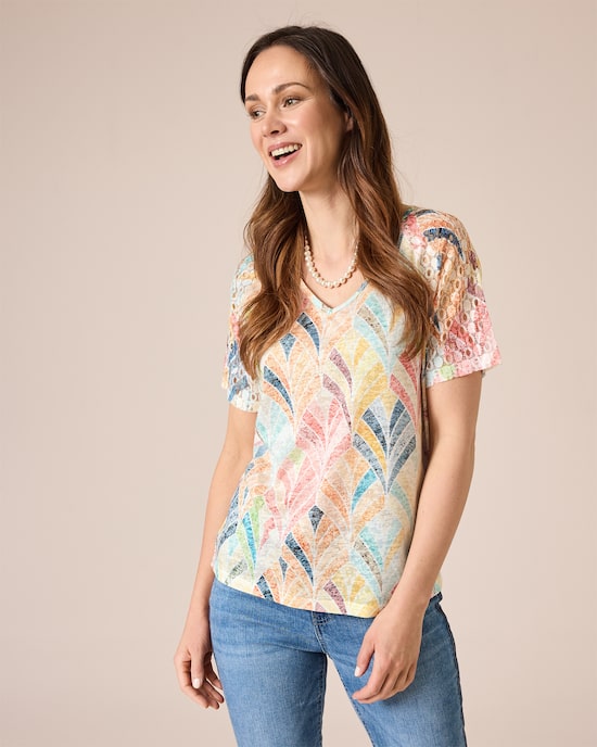 Produktabbildung für Shirt mit Spitzenbesatz