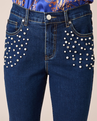 Produktabbildung 4 für 5-Pocket-Jeans mit Perlen und Strass