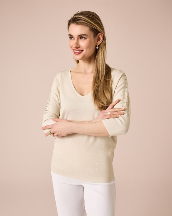 Produktabbildung für Pullover mit Glanzgarn