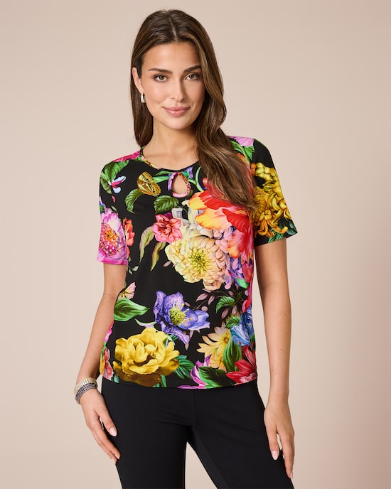 Produktabbildung für Shirt mit Blumendruck
