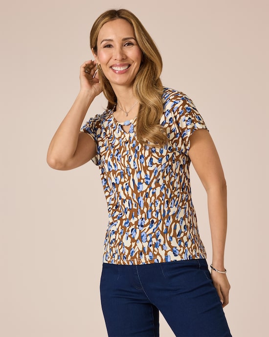 Produktabbildung für Shirt mit Animal-Druck und Schmuckstein