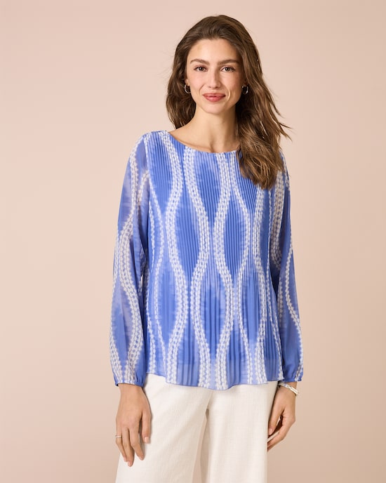 Produktabbildung für Plissee-Blusenshirt mit Chiffon
