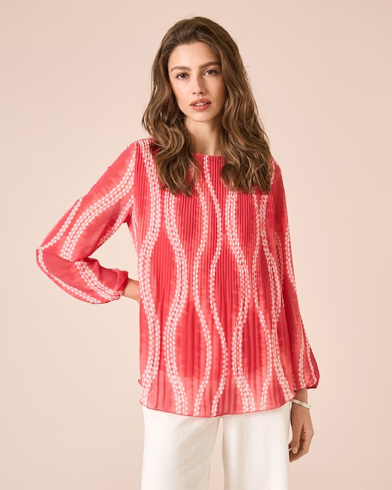 Produktabbildung für Plissee-Blusenshirt mit Chiffon