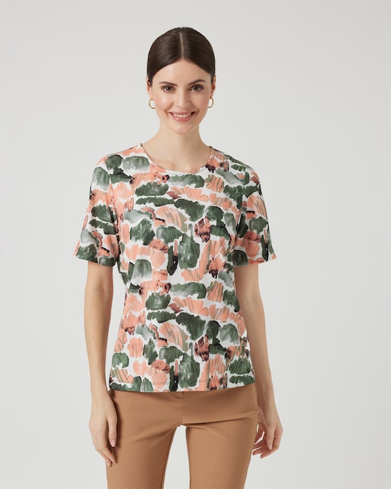 Produktabbildung für Shirt mit Aquarell-Print