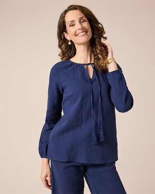 Produktabbildung 10 für Tunika-Bluse aus Musselin