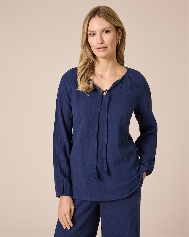 Tunika-Bluse aus Musselin