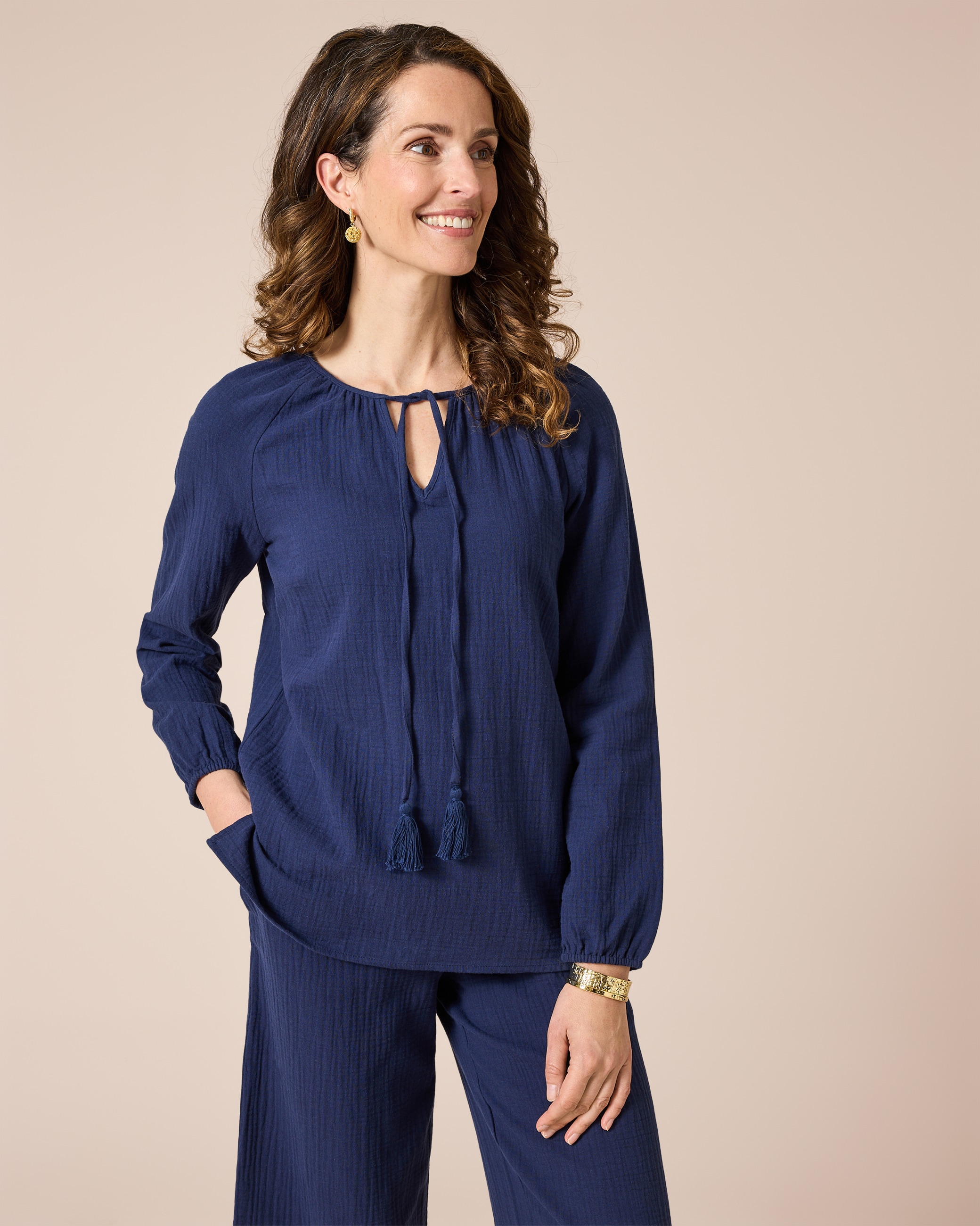 Produktabbildung für Tunika-Bluse aus Musselin