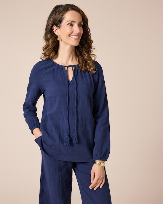 Produktabbildung für Tunika-Bluse aus Musselin