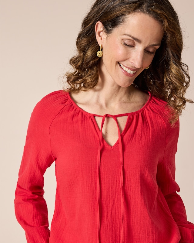 Tunika-Bluse aus Musselin
