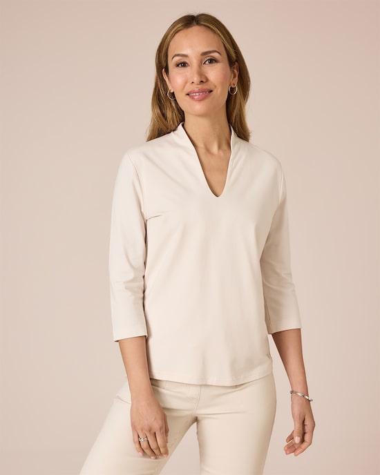 Produktabbildung für Shirt mit angeschnittenem Stehkragen