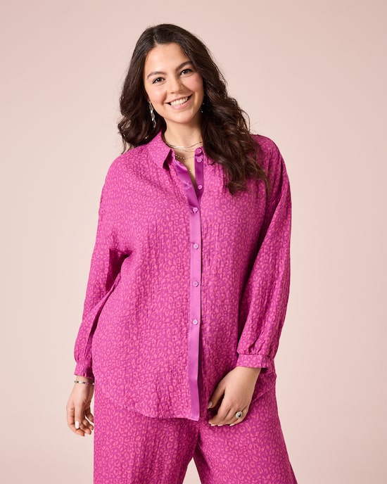 Produktabbildung für Musselinbluse mit Animal-Druck