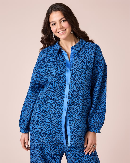 Produktabbildung für Musselinbluse mit Animal-Druck