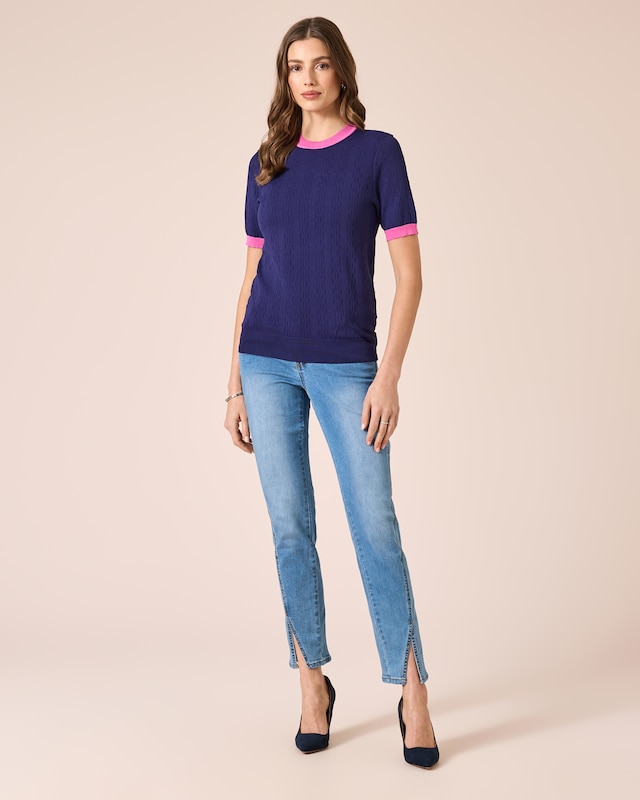 Strickshirt mit Kontrastbündchen